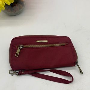 Red travelon standard size nylon wallet as is. SM3741